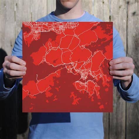 Hong Kong Map Art by City Prints - The Map Shop