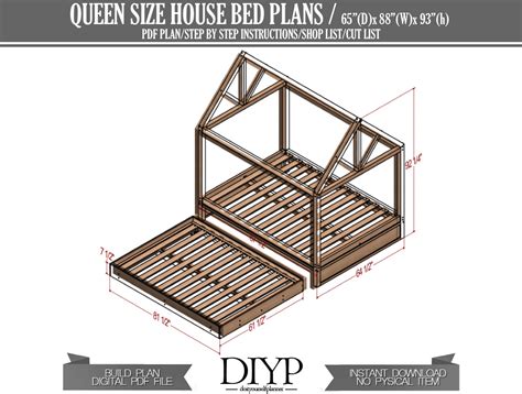 queen size house bed woodworking plans doityourselfplanner
