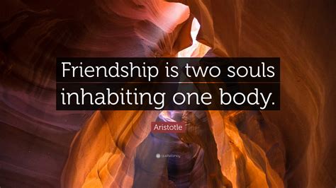 Aristotle Quote: “Friendship is two souls inhabiting one body.”