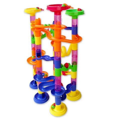 105Pcs Marble Race Deluxe DIY Construction Marble Race Run Play Set ...