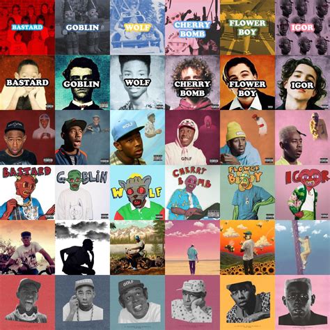 Every Tyler, the Creator album cover in the style of every Tyler, the ...