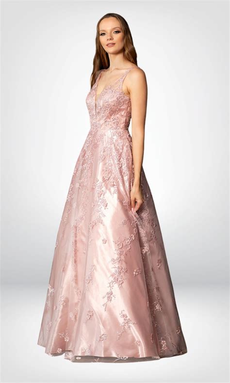 Vestido de fiesta color palo de rosa MZ3622