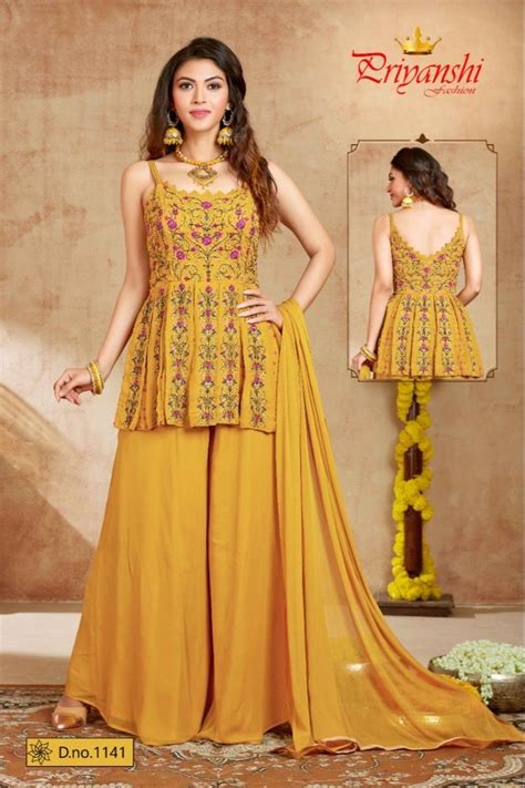 embroidered viscose georgette pure crop top ghagra sharara anarkali