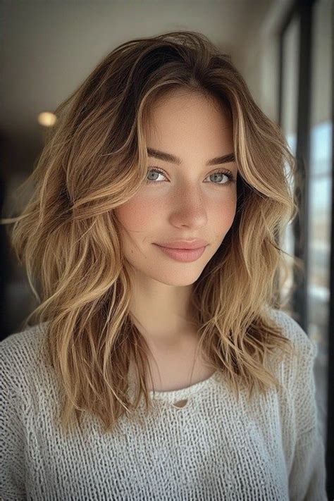 soft bronde textured medium length layered haircut  natural hair
