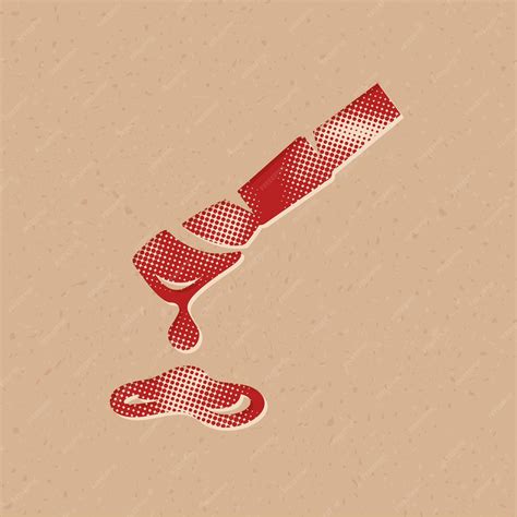 Ícone do estilo de meio-tom do pincel de pintura com ilustração