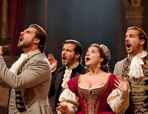 premium photo opera singers emoting  passion  intensity  stage