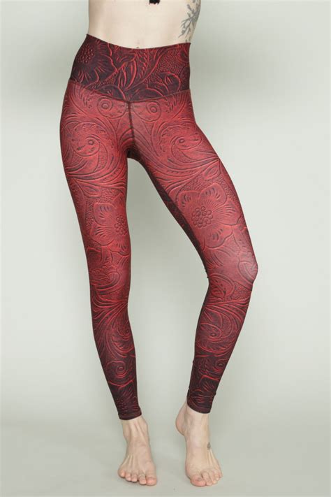 TOOLED LEATHER BAREFOOT LEGGINGS: 1-OAK - ShopperBoard