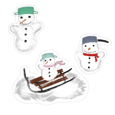 Snowman Printable Stickers Sticker Sheet Hand Cut Cricut - Etsy