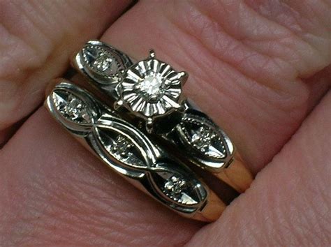 Vintage Wedding Rings Set: 1950s Retro Twotone Madness - Etsy | Wedding ...