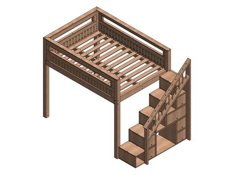 Multifunctional Queen Size Bunk Bed With Storage Area Plan Modern