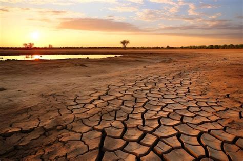 Premium AI Image | Drought and Climate Change Environmental Challenge