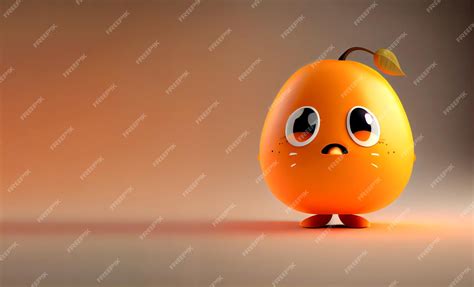 Premium AI Image | Cute Cartoon Orange Character with a Sad reaction on ...