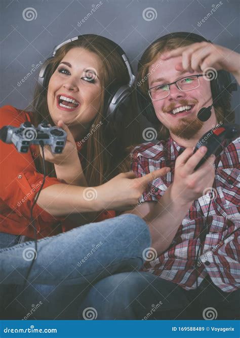 Gaming Couple Playing Games Stock Image - Image of happy, activity