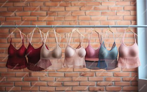 Premium Photo | Row of bras elegantly hanging on a rack in front of a