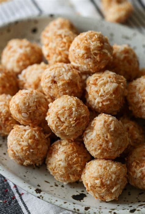 easy toasted coconut balls  ingredients cookies  cups