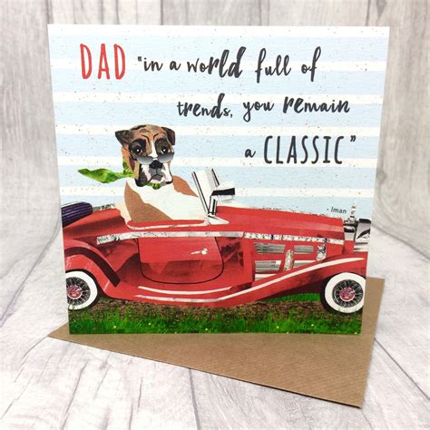 Birthday Dad Father's Day Card Classic Car Card Happy - Etsy