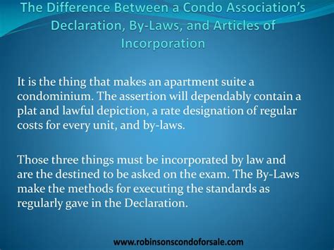 PPT - The Difference Between a Condo Association’s Declaration, By-Laws
