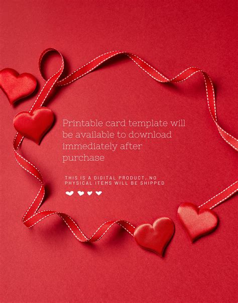 Printable Valentine Card for Her Instant Download Red and - Etsy Canada