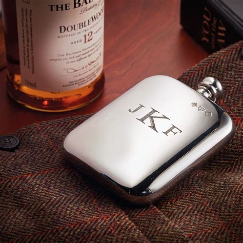 The Personalized Pewter Englishman's Flask - Hammacher Schlemmer