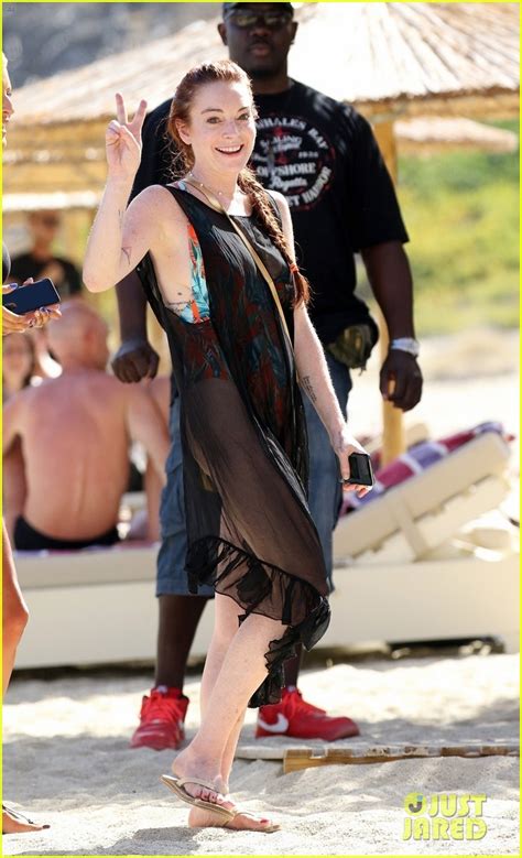 Lindsay Lohan Is All Smiles at Her New Beach Club in Mykonos!: Photo ...