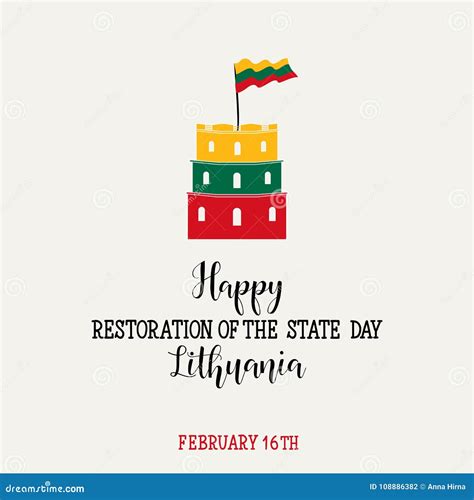 Happy Lithuania Restoration of the State Day 16 February. Stock