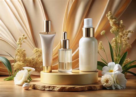 Luxury Skin Care Packaging Mockup Serum Cream and Lotion Tube Bottles