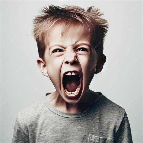 Premium Photo | Portrait of a child screaming