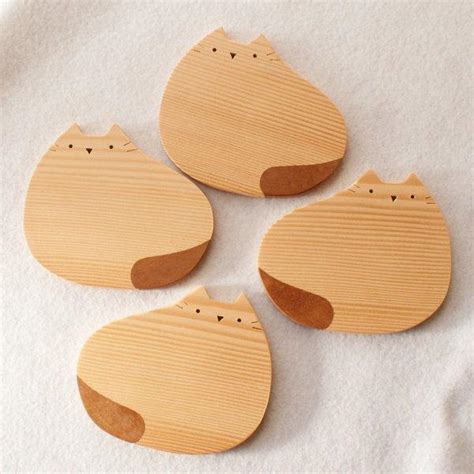 まんまる猫のコースター - 糸鋸工房ジョイクラフト | minne 国内最大級のハンドメイド・手作り通販サイト