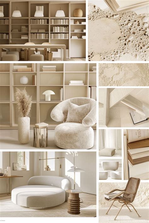 library contemporary light brown mood board ideas