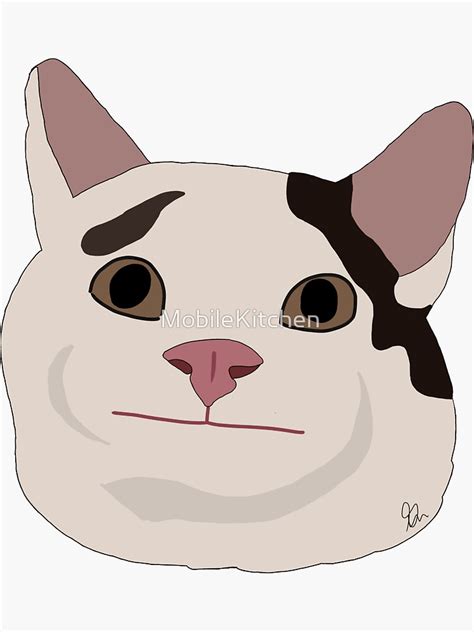 "Cursed Cat Meme" Sticker for Sale by MobileKitchen | Redbubble