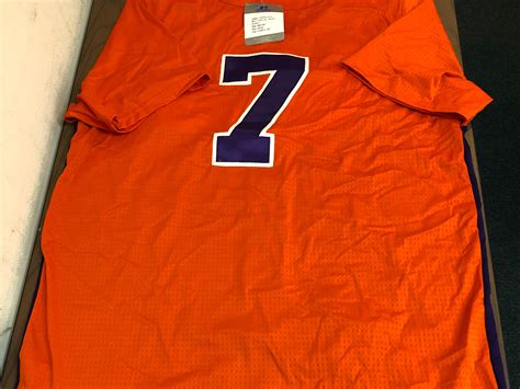 Clemson Purple New Large Russell Athletic Baseball Jersey | SidelineSwap