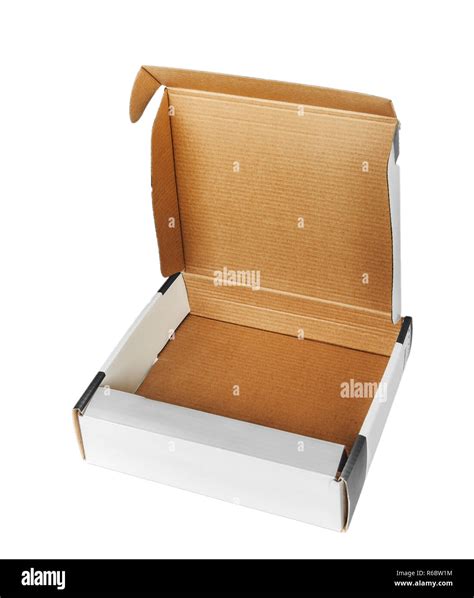 open cardboard box isolated stock photo alamy