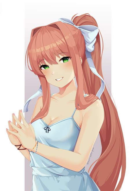 monika (doki doki literature club) drawn by kamisatoyuu | Danbooru