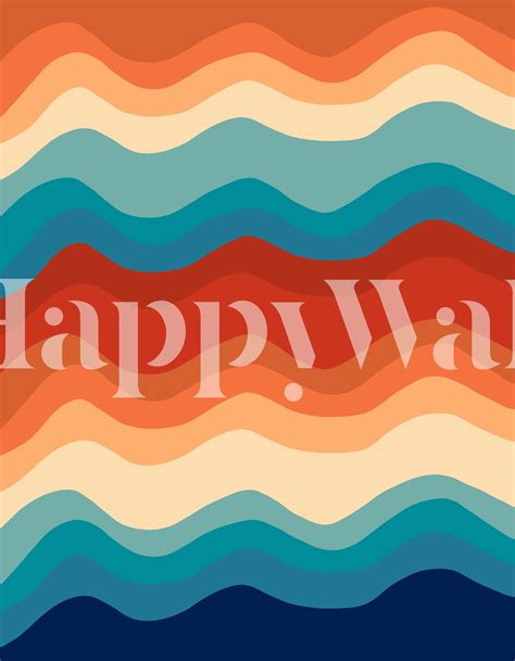 Retro Summer Waves 1 Wallpaper | Happywall