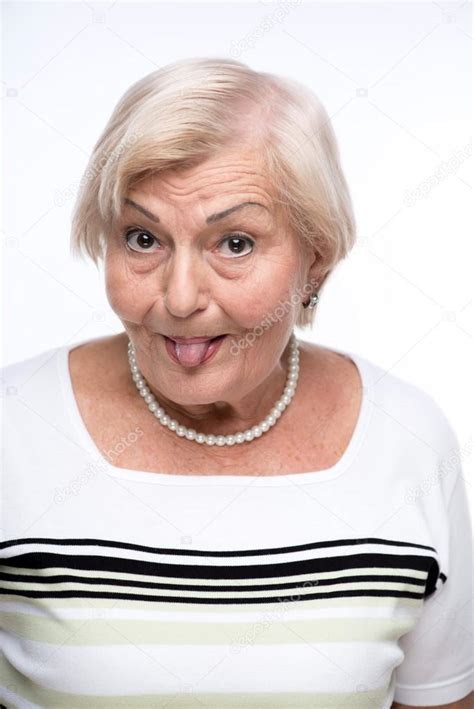 naughty granny making faces stock photo  dmyrtoz