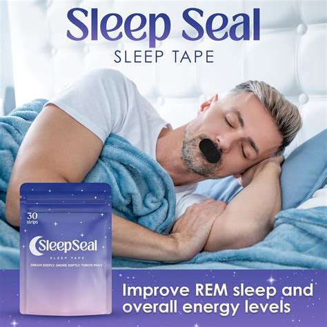 SleepSeal Mouth Tape for Sleeping | 30 Black Strips | Snoring Aid for