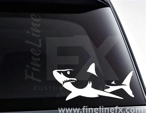 Great White Shark Vinyl Decal Sticker – FineLineFX Vinyl Decals & Car ...