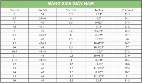 size giay la gi cach chon size giay chuan nhat