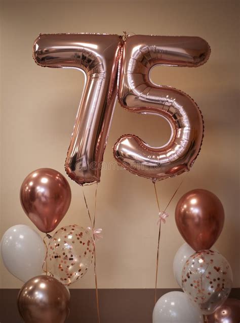 number  balloons anniversary happy stock photo image  hand