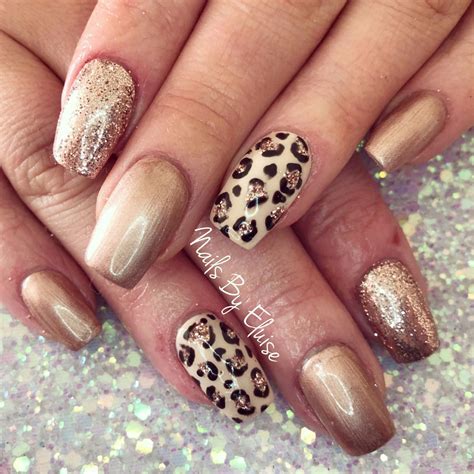 bronze leopard print nail art holidaynails leopard nails leopard