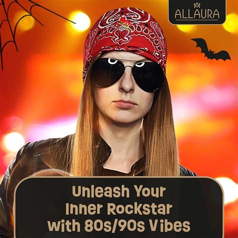 ALLAURA Compatible with Axel Rose Costume – 3pc 80s Rocker Wig Set for