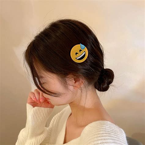 [FREE] Emoji hair clip pin smiley face, Women's Fashion, Watches ...