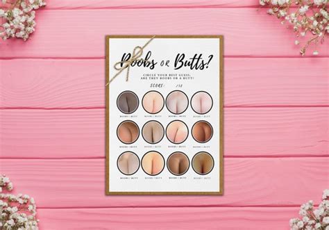 Minimalist Boobs or Butts Game With Answer Key Bachelorette - Etsy UK