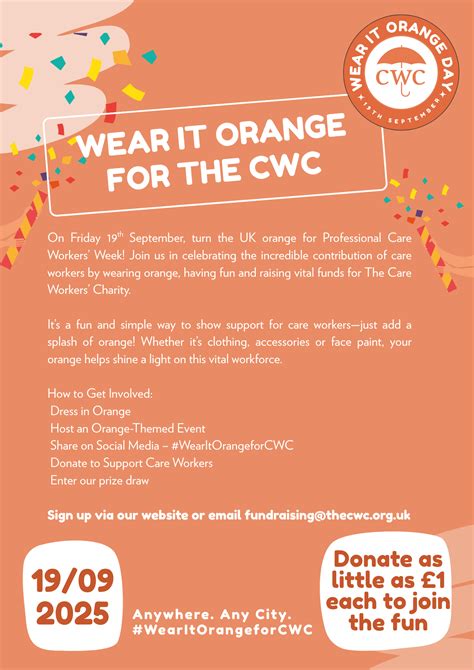 Wear It Orange Day for The Care Workers' Charity - The Care Workers