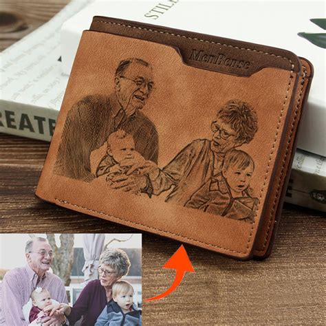 Personalized Wallets for Him, Men's Billfold Custom Photo 2-sides ...