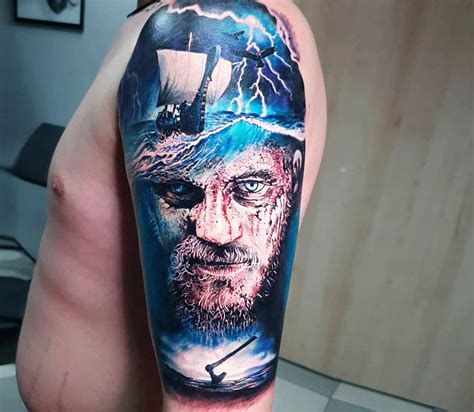 Ragnar Lothbrok tattoo by Marek Hali | Photo 27155