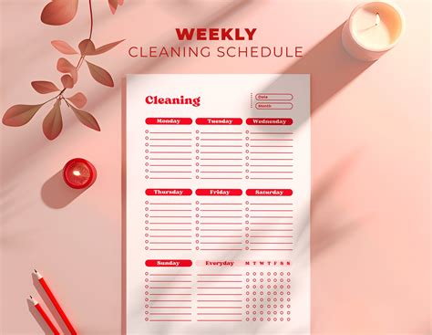 Editable cleaning schedule printable weekly monthly cleaning checklist