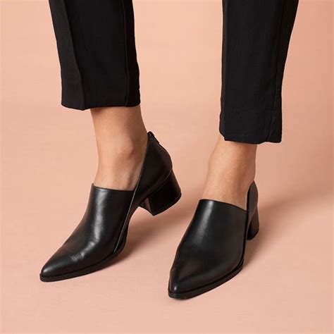 Women's Black Leather Shoes, Handmade Formal Slip on Shoes, Pointed Toe