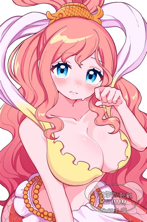 shirahoshi, one piece, commentary request, highres, 1girl, aopnd8, blue
