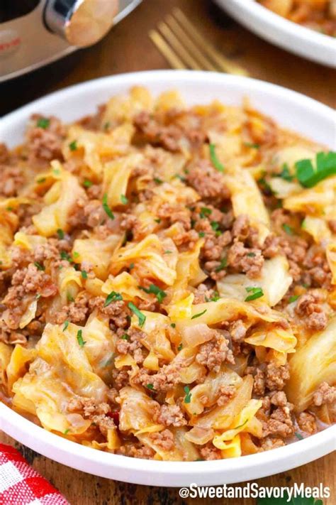 Instant Pot Cabbage Stew with Ground Beef - Sweet and Savory Meals